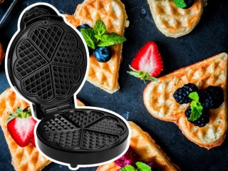 Verk Group Ισχυρή Συσκευή Παρασκευής Βάφλας 1000W για 5 Αφράτες Καρ...