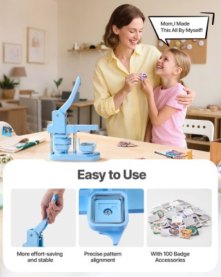 VEVOR Μηχανή Δημιουργίας Καρφιτσών 50x50 mm - Σετ 100 Τεμαχίων SLKX...