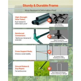 VEVOR Κλουβί Καλλιεργειών 2.39 x 1.2 x 1.8 m, Ανθεκτικό στον Άνεμο ...