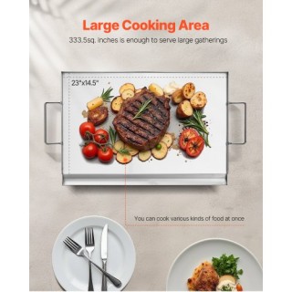 VEVOR Επίπεδη Πλάκα Ψησίματος Ανοξείδωτη 23x16 για BBQ DCJPBXG2316I... VEVOR Επίπεδη Πλάκα Ψησίματος Ανοξείδωτη 23x16 για BBQ DCJPBXG2316I...