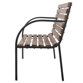 Galileo Ξύλινο παγκάκι από έλατο με δομή από ανθρακούχο χάλυβα 120x...