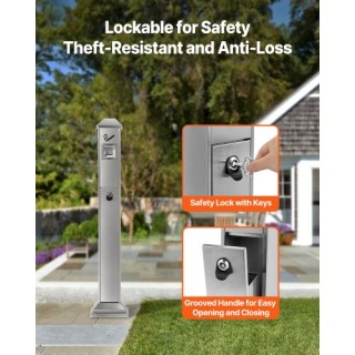 VEVOR Δοχείο Αποτσίγαρων με 4 Ανοίγματα Ανοξείδωτο Ατσάλι Ασημί SYY...