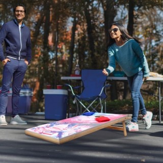 VEVOR Φορητό Σετ Κορνχόλ 4x2ft Ξύλινη Πλατφόρμα με 8 Σακουλάκια HWD...