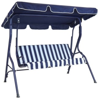 BAKAJI Κούνια Κήπου 3 Θέσεων Εξωτερικού Χώρου Ατσάλι + Σκίαστρο ΜΠΛ... BAKAJI Κούνια Κήπου 3 Θέσεων Εξωτερικού Χώρου Ατσάλι + Σκίαστρο ΜΠΛ...