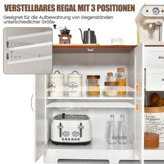 Costway  Πολυλειτουργικό Ντουλάπι Αποθήκευσης 100 x 40 x 78 εκ με Ρ...