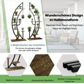 Costway 7-επίπεδη Μεταλλική Ραφιέρα Φυτών με Καμπυλωτό Σχέδιο και Α... Costway 7-επίπεδη Μεταλλική Ραφιέρα Φυτών με Καμπυλωτό Σχέδιο και Α...