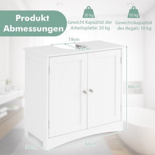 Costway Ντουλάπι μπάνιου με 2 πόρτες και U-σχήμα πόδια Λευκό 60 x ... Costway Ντουλάπι μπάνιου με 2 πόρτες και U-σχήμα πόδια Λευκό 60 x ...