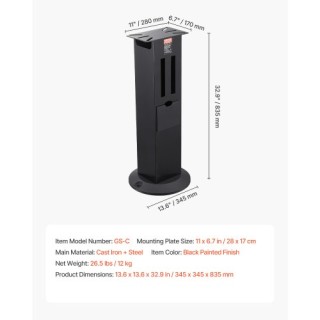 VEVOR Βάση Τροχού με Αντιστρεπτή Πλάκα Στήριξης TSMCDZZFTZTGH7OS5001V0