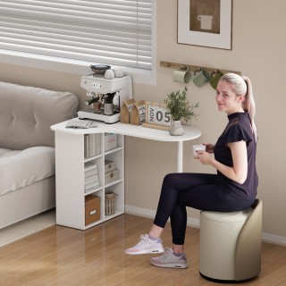 HOMCOM Επιφάνεια Γραφείου για Δωμάτιο Καμπύλη με 6 Ράφια και 4 Ρυθμ... HOMCOM Επιφάνεια Γραφείου για Δωμάτιο Καμπύλη με 6 Ράφια και 4 Ρυθμ...