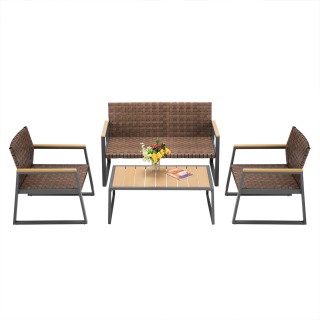 BAKAJI Σετ Σαλονάκι Κήπου Σαλονάκι σε Πολυρατάν με Πολυθρόνες και ... BAKAJI Σετ Σαλονάκι Κήπου Σαλονάκι σε Πολυρατάν με Πολυθρόνες και ...