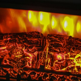 HOMCOM  Ηλεκτρικό Τζάκι 1800W με Εφέ Φλόγας σε 3 Εντάσεις, από Μέτα...