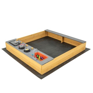 Costway  Ξύλινη αμμοδόχος με κουζινικά αξεσουάρ, ενσωματωμένο πάγκο...