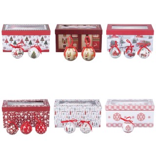 Galileo Σετ 14 Χριστουγεννιάτικες μπάλες 7,5 cm με φιόγκο από διογκ...