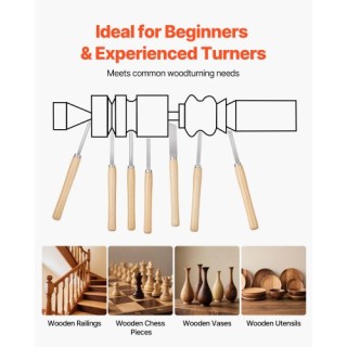 VEVOR Σετ Ξυλογλυπτικών Εργαλείων 8ΤΜΧ με Λεπίδες Ατσαλιού για Τόρν...