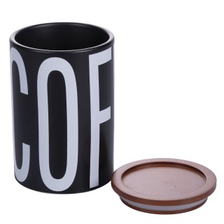 Villa DEste  Κεραμικό βάζο καφέ 750 ml με καπάκι από μπαμπού Bigism...