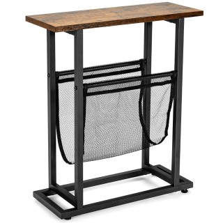 Costway Βιομηχανικό βοηθητικό τραπέζι 2 επιπέδων στενό τραπεζάκι κα...