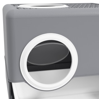 PawHut Λεκάνη για Γάτες με Καπάκι και Σπάτουλα, Διπλή Είσοδος και Α...