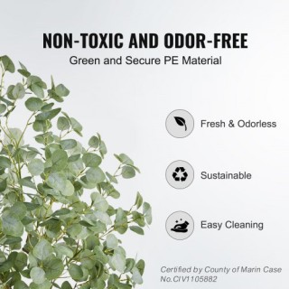 Τεχνητό Δέντρο Ευκαλύπτου VEVOR 1,8μ, Πράσινο Διακοσμητικό Φυτό Εσω...