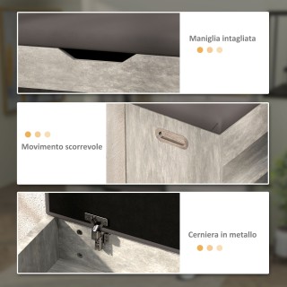 HOMCOM  Σκαπιέρα Εξοικονόμησης Χώρου με 3 Ανοιχτά Ράφια και Κρυφό Χ...