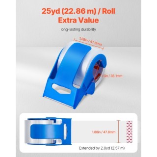 VEVOR Ταινία Συσκευασίας 6 Ρολά 25 Γιάρδες Διαφανής με Διανομέα 2.7...