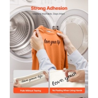 VEVOR Γυαλιστερό Μαύρο Ρολό Βινυλίου Θερμομεταφοράς 304.8 x 15240mm...