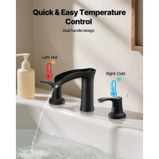 VEVOR Μαύρη Ματ Ρωμαϊκή Μπαταρία Νεροχύτη με Έλεγχο Θερμοκρασίας DF...