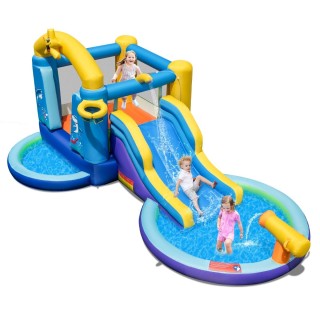 Costway Φουσκωτό Κάστρο με Θέμα Ωκεανό για Παιδιά - Με Τσουλήθρα, ... Costway Φουσκωτό Κάστρο με Θέμα Ωκεανό για Παιδιά - Με Τσουλήθρα, ...