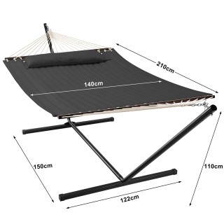 BAKAJI Αιώρες Κήπου Βραζιλιάνικου Στυλ Ανθρακί με Μαξιλάρι και Υποσ... BAKAJI Αιώρες Κήπου Βραζιλιάνικου Στυλ Ανθρακί με Μαξιλάρι και Υποσ...