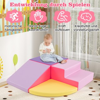 Costway Σετ 4 Μεγάλων Ροζ Αφρώδους Τουβλών για Παιχνίδι & Αναρρίχησ...