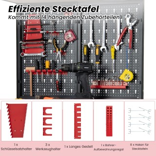Costway Πάγκος εργασίας με διάτρητο τοίχο και συρτάρι 81 x 41 x 15... Costway Πάγκος εργασίας με διάτρητο τοίχο και συρτάρι 81 x 41 x 15...