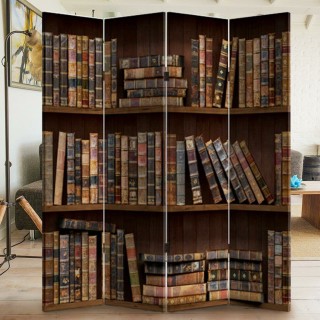 BAKAJI Παραβάν 4 Πάνελ Εκτύπωση Μπρος-Πίσω Βιβλιοθήκη Αντίκ Χωριστ... BAKAJI Παραβάν 4 Πάνελ Εκτύπωση Μπρος-Πίσω Βιβλιοθήκη Αντίκ Χωριστ...