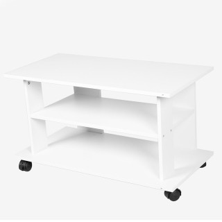 BAKAJI  Κινητό Τηλεόρασης από Ξύλο με 2 Ράφια και Ρόδες Τροχήλατο Έ...