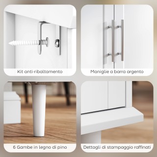 HOMCOM Κομψός Μπουφές Κρεντένζα με 2 Συρτάρια και 3 Ντουλάπια με Ρυ... HOMCOM Κομψός Μπουφές Κρεντένζα με 2 Συρτάρια και 3 Ντουλάπια με Ρυ...