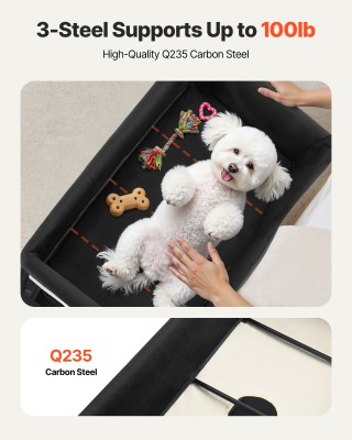 VEVOR Πτυσσόμενο Διπλό Κρεβάτι Κατοικιδίων με Ρόδες και Πλευρικές Τ...