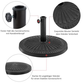 Costway Στρογγυλή Βάση Ομπρέλας Φ49cm με Σφιγκτήρα και Ανθεκτική Σι...