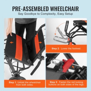 VEVOR Πτυσσόμενο Αμαξίδιο Αλουμινίου 18 100kg  FWYSLYLHJSX1TQ05XV0