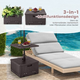 Costway Καφέ Βάση Ομπρέλας με Τραπεζάκι, Ρόδες και Λαβή NP11093CF Costway Καφέ Βάση Ομπρέλας με Τραπεζάκι, Ρόδες και Λαβή NP11093CF