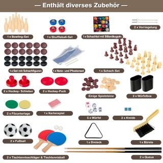 Costway Πολυλειτουργικό Τραπέζι 10-σε-1 με Ποδόσφαιρο, Χόκεϊ, Πινγκ...