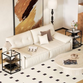 HOMCOM Σετ 2 Τραπεζάκια Καθιστικού με 3 Επίπεδα από Ξύλο και Μέταλ... HOMCOM Σετ 2 Τραπεζάκια Καθιστικού με 3 Επίπεδα από Ξύλο και Μέταλ...