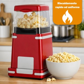 BAKAJI Μηχανή Παρασκευής Ποπ Κορν με Ζεστό Αέρα 1200W, Έτοιμα σε 3 ...