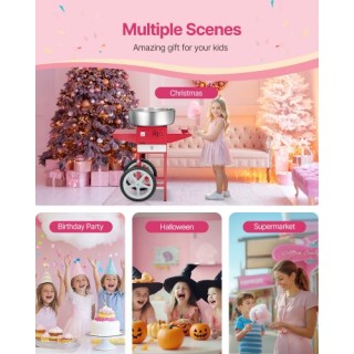 VEVOR Επαγγελματική Καραμελομηχανή Βαμβακιού με Καρότσι VEVOR, 1000...