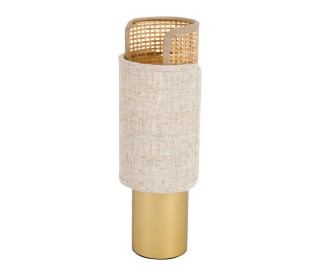 Ostaria Λάμπα μεταλλική μπαμπού και λινο Bourgeon μπεζ και χρυσή -3... Ostaria Λάμπα μεταλλική μπαμπού και λινο Bourgeon μπεζ και χρυσή -3...