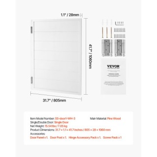 VEVOR Λευκές Πόρτες Καφέ από Πεύκο με Μεντεσέδες και Εξαρτήματα SLB... VEVOR Λευκές Πόρτες Καφέ από Πεύκο με Μεντεσέδες και Εξαρτήματα SLB...