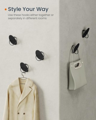 SONGMICS Ανθεκτικές Κρεμάστρες Αυγοειδούς Σχεδίου από Ατσάλι σε Μαύ...