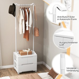 Costway Κινητή Κρεμάστρα Ρούχων με Συρτάρια και Πλευρικούς Γάντζου... Costway Κινητή Κρεμάστρα Ρούχων με Συρτάρια και Πλευρικούς Γάντζου...