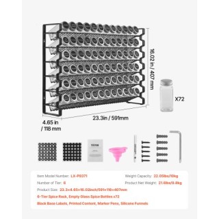 VEVOR Οργανωτής Μπαχαρικών για Ντουλάπι Κουζίνας 23x16 ιντσών TMSDL...