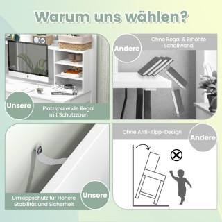 Costway  Μοντέρνο Γραφείο Υπολογιστή για το Σπίτι με Αποθηκευτικούς...