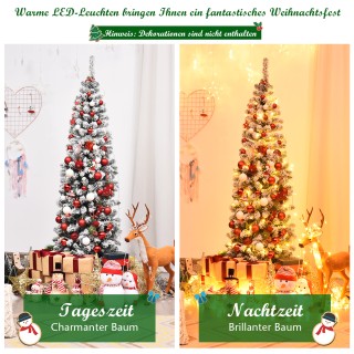 Costway 180cm Τεχνητό Χριστουγεννιάτικο Δέντρο με Φωτισμό - Πτυσσόμ...