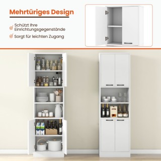 Costway Λευκός Ψηλός Κουζινόσχοινος με Πόρτες & Ράφια 56 x 30 x 190... Costway Λευκός Ψηλός Κουζινόσχοινος με Πόρτες & Ράφια 56 x 30 x 190...