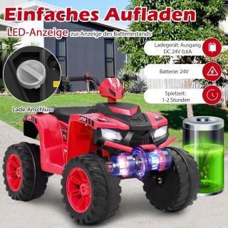 Costway  Ηλεκτρικό Παιδικό ATV με Κέντρο Πολυμέσων και Ασφαλή Οδήγη...